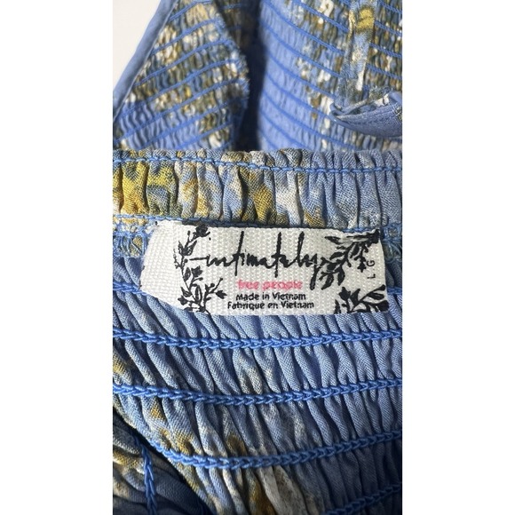 Free People Revolve Size Large HeatWave Blue Floral Print Smocked Maxi Dress NEW - Picture 11 of 15